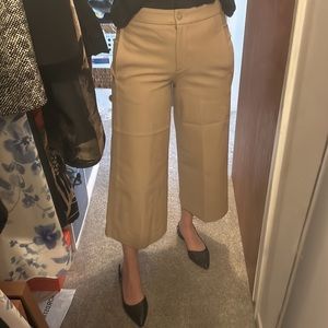 Tan wide leg crop trousers 0P